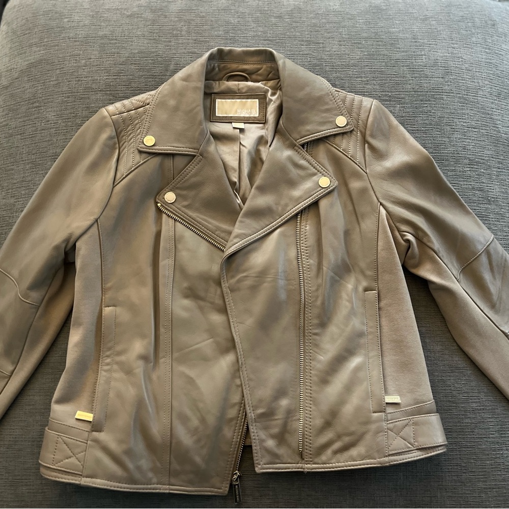 Michael/Michael Kors Taupe moto jacket